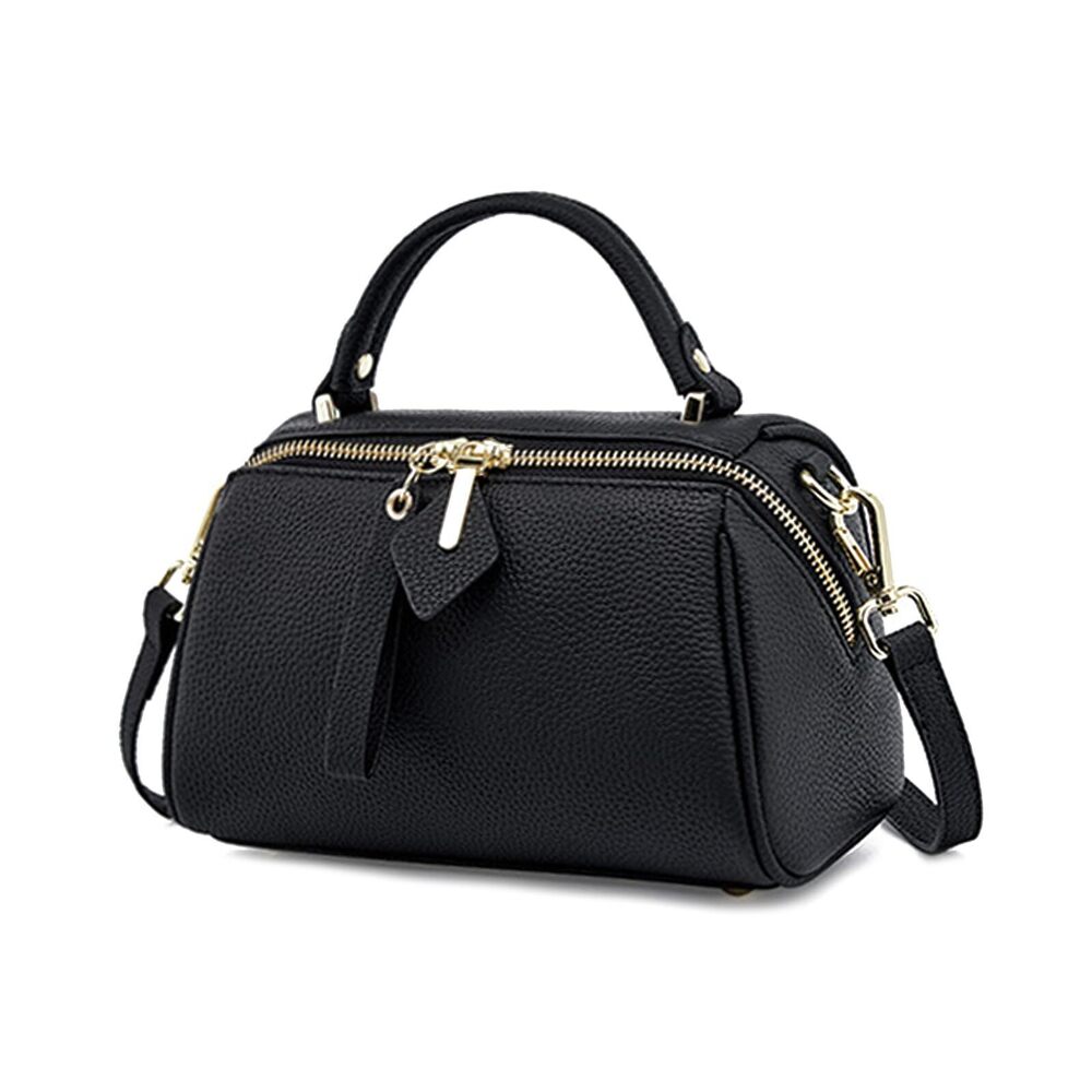2133 Leather Shoulder Bag, Boston Bags , Top Handle Handbag, Satchel Purse